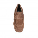 Mocassin pour femmes avec plateforme en daim marron clair talon 9 - Pointures disponibles:  33, 42, 43