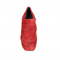 Mocassino da donna con plateau in camoscio rosso scuro tacco 9 - Misure disponibili: 32, 42