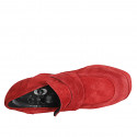 Woman's mocassin with platform in dark red suede heel 9 - Available sizes:  32, 42