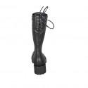 Botas con cordones posteriores y cremallera para mujer en piel negra tacon 5 - Tallas disponibles:  42, 43