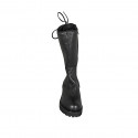 Botas con cordones posteriores y cremallera para mujer en piel negra tacon 5 - Tallas disponibles:  42, 43