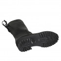 Botas con cordones posteriores y cremallera para mujer en piel negra tacon 5 - Tallas disponibles:  42, 43