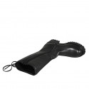 Botas con cordones posteriores y cremallera para mujer en piel negra tacon 5 - Tallas disponibles:  42, 43