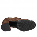 Mocassin pour femmes avec accessoire en daim marron talon 6 - Pointures disponibles:  43
