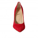 Escarpin à bout pointu pour femmes en daim rouge talon 9 - Pointures disponibles:  31, 33, 34, 42, 43