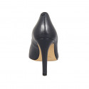 Woman's pointy pump in dark blue leather heel 9 - Available sizes:  34
