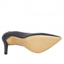 Escarpin à bout pointu pour femmes en cuir bleu foncé talon 9 - Pointures disponibles:  34