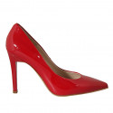 Escarpin pour femmes en cuir verni rouge talon 9 - Pointures disponibles:  32