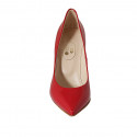 Zapato de salon para mujer en charol rojo tacon 9 - Tallas disponibles:  32