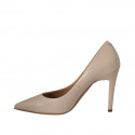 Woman's pump in nude leather heel 9 - Available sizes:  42, 43