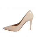Escarpin de femmes en cuir verni nue talon 9 - Pointures disponibles:  42