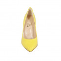 Escarpin à bout pointu pour femmes en cuir verni jaune talon 9 - Pointures disponibles:  31, 34, 42, 43