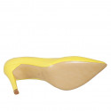 Escarpin à bout pointu pour femmes en cuir verni jaune talon 9 - Pointures disponibles:  31, 34, 42, 43