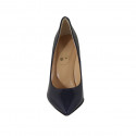 Escarpin à bout pointu pour femmes en cuir verni bleu foncé talon 9 - Pointures disponibles:  34, 42