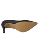 Escarpin à bout pointu pour femmes en cuir verni bleu foncé talon 9 - Pointures disponibles:  34, 42