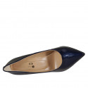 Escarpin à bout pointu pour femmes en cuir verni bleu foncé talon 9 - Pointures disponibles:  34, 42