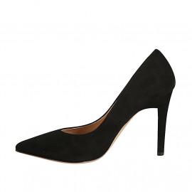 Women's pointy pump in black suede heel 9 - Available sizes:  42, 43 2