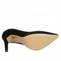 Escarpin pour femmes à bout pointu en daim noir avec talon 9 - Pointures disponibles:  42, 43