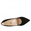 Women's pointy pump in black suede heel 9 - Available sizes:  42, 43