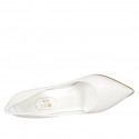 Zapato de salón puntiagudo para mujer en piel color blanco tacon 9 - Tallas disponibles:  42, 43, 44