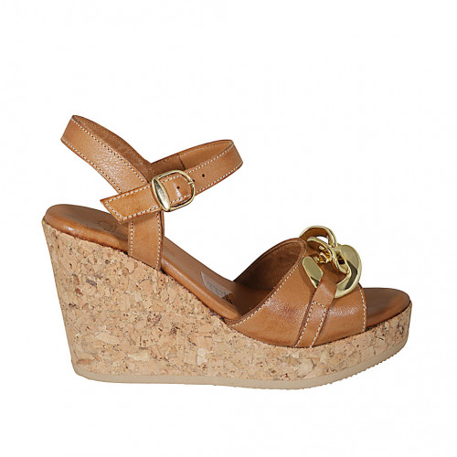 Woman's sandal with strap and chain...