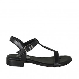 Sandale entredoigt pour femmes en cuir de couleur noir talon 2 - Pointures disponibles:  33