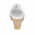 Mule pour femmes en cuir blanc avec plateforme et talon compensé 7 - Pointures disponibles:  42