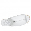 Woman's mules in white leather with platform and wedge heel 7 - Available sizes:  42