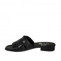 Mule ouvert pour femmes en cuir noir talon 2 - Pointures disponibles:  42