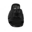 Mule ouvert pour femmes en cuir noir talon 2 - Pointures disponibles:  42