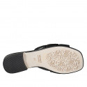 Woman's open mules in black leather heel 2 - Available sizes:  42