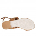 Sandalia para mujer con tachuelas en piel cognac tacon 2 - Tallas disponibles:  32, 42
