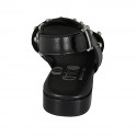 Sandale pour femmes avec goujons en cuir noir talon 2 - Pointures disponibles:  32, 33