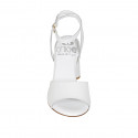 Sandale pour femmes en cuir blanc avec courroie à la cheville talon 7 - Pointures disponibles:  42, 43