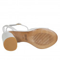 Woman's sandal with ankle strap in white leather heel 7 - Available sizes:  42, 43