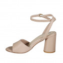 Sandalo da donna con cinturino alla caviglia in pelle nude tacco 7 - Misure disponibili: 42