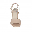 Sandalo da donna con cinturino alla caviglia in pelle nude tacco 7 - Misure disponibili: 42
