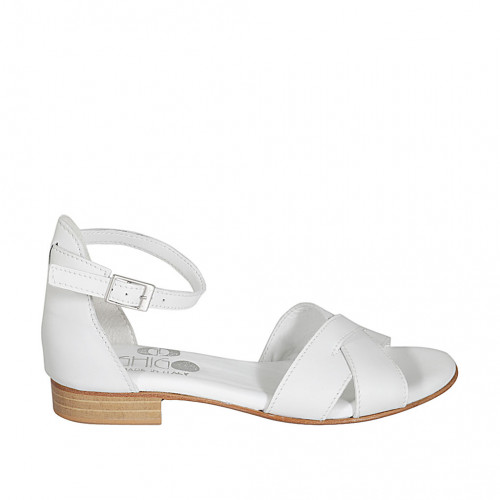 Woman's open shoe with strap in white...