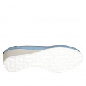 Decolté da donna in pelle azzurra zeppa 4 - Misure disponibili: 42, 44
