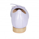 Ballerina da donna con puntale e fiocco in pelle lilla tacco 2 - Misure disponibili: 32