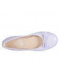 Ballerine avec bout droit et noeud pour femmes en cuir lilas talon 2 - Pointures disponibles:  32