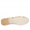 Bailarina para mujer en gamuza beis imprimida multicolor con puntera y moño tacon 2 - Tallas disponibles:  32