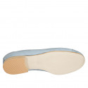 Ballerine pour femmes avec bout droit et noeud en cuir bleu clair talon 2 - Pointures disponibles:  32