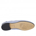 Mocasín para mujer con accesorio y elastico en gamuza azul claro tacon 2 - Tallas disponibles:  42