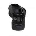 Sandalo da donna in pelle nera zeppa 3 - Misure disponibili: 42