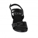 Woman's sandal in black patent leather heel 3 - Available sizes:  33, 42, 43