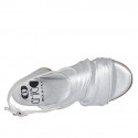 Woman's sandal in silver laminated leather heel 7 - Available sizes:  42
