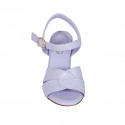 Sandalia para mujer con cinturon en piel lila tacon 7 - Tallas disponibles:  42, 43