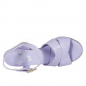 Sandale pour femmes avec courroie en cuir lilas talon 7 - Pointures disponibles:  42, 43