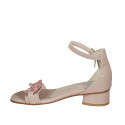 Woman's open shoe with strap and chain in nude leather heel 3 - Available sizes:  33, 42